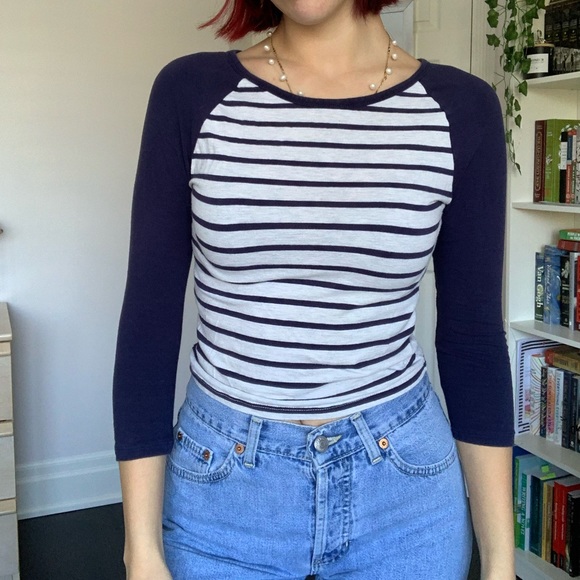 Forever 21 striped baseball shirt - Picture 1 of 4